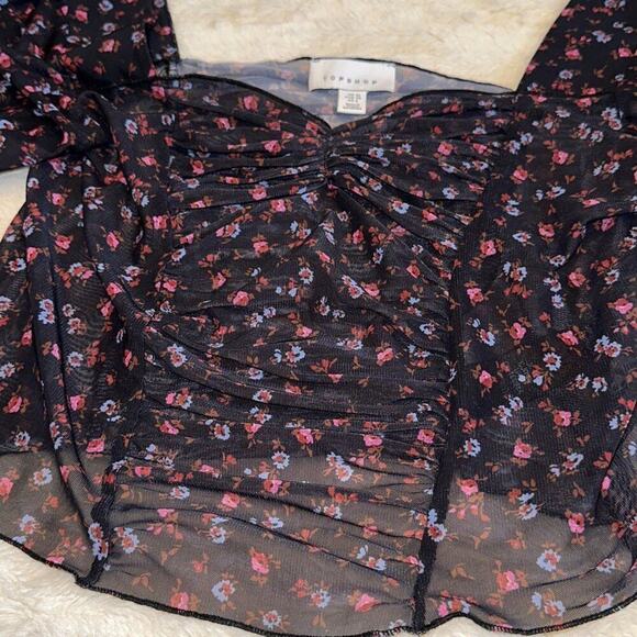 Topshop Layered Sweetheart Neckline Crop Top | Sz 6 - Picture 4 of 7